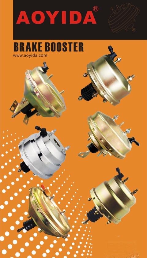 AOYIDA gold-finish vacuum brake booster range trade fair banner